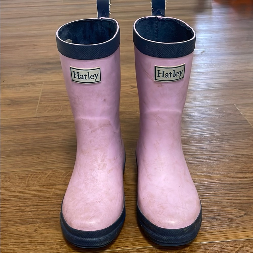 Hatley Pink and Navy Rain Boots